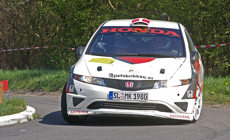 Martin B. Knudsen får ERC-premiere 2009 i Honda Civic Type R med gæste-co driveren: Hans Marx.